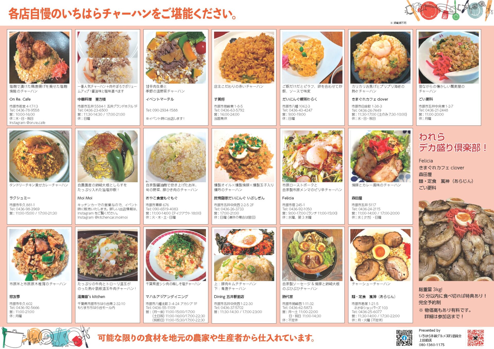 いちはらチャーハン参加店舗一覧